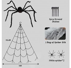 AUPHTIR 할로윈 거미 장식 스파이더 웹 장식 + 45