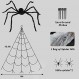 AUPHTIR 할로윈 거미 장식 스파이더 웹 장식 + 45" 거대한 거미, 할로윈 장식 세트 실내 실외 마당 잔디 유령의 집 의상 파티