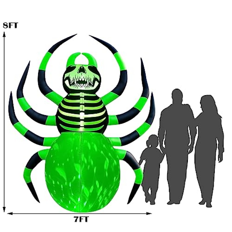 SEASONBLOW 8FT 거대한 할로윈 풍선 서 해골 거미 장식 홈 마당 잔디 정원 홈 파티 실내 야외