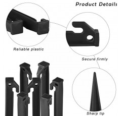 ADXCO 24 조각 플라스틱 풍선 말뚝 8.8 인치 야드 말뚝 교체 풍선 말뚝 헤비 듀티 캠핑 텐트 말뚝 크리스마스, 할로윈 홈 가든 장식, 블랙 고정 말뚝