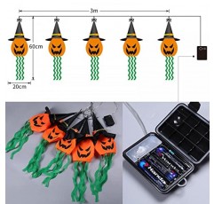 할로윈 장식, 10피트 배터리 작동 할로윈 조명 5 LED 할로윈 장식 끈 조명, 호박 마법사 모자 가을 장식 실내 야외 의상 파티 유령의 집(5PCS)