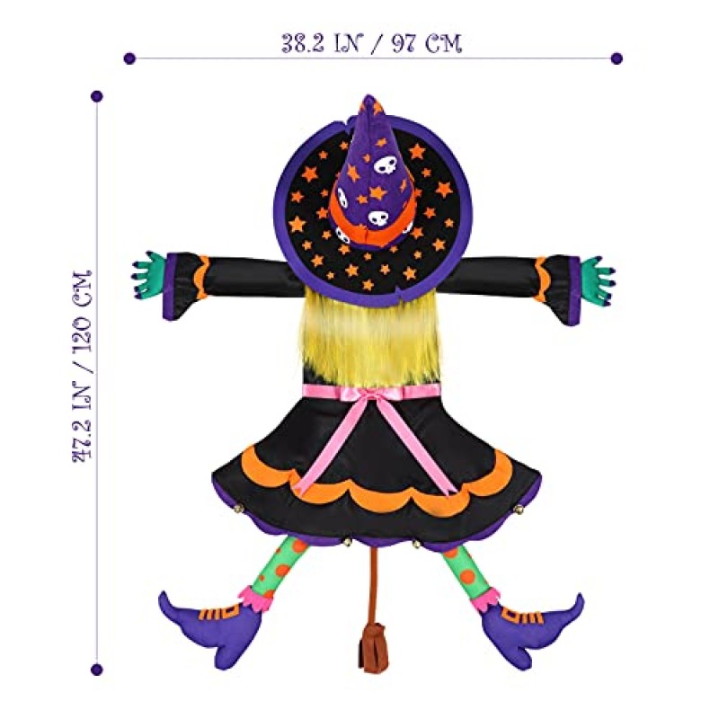 PRETYZOOM 나무에 마녀 충돌 벽 마당 나무 줄기에 대한 할로윈 장식 할로윈 베란다 장식 사진 소품 매달려