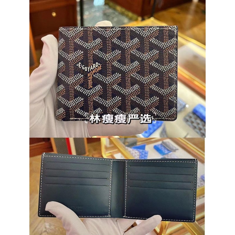 Goyard Goya 클립 지갑 클래식 남성 및 여성 가죽 프린트 짧은 접이식 카드 홀더 다기능 동전 지갑