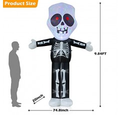 LOOHUU 9.8FT 할로윈 풍선 해골 유령 조명 휴일 실내 야외 마당 잔디 정원 사진 소품에 대한 파티 장식을 불어