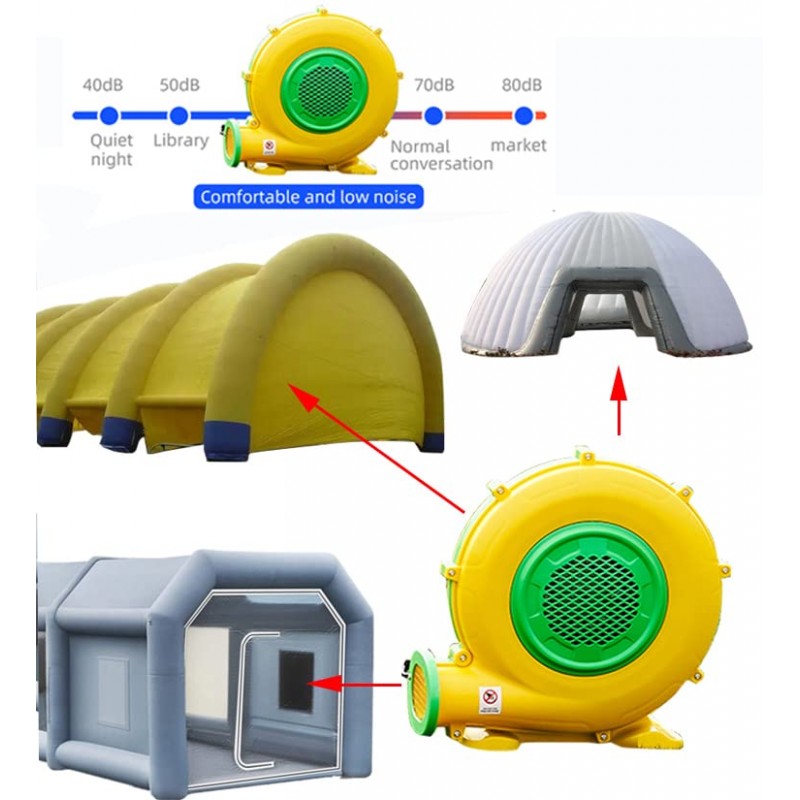 Qzgyoool 공기 송풍기 4M 와이어가 포함된 550와트, 1900Pa 펌프 팬 상업용 팽창식 바운스 하우스 송풍기, 팽창식 탄력 성 및 점프 슬라이드(550W,0.7HP)에 사용됨
