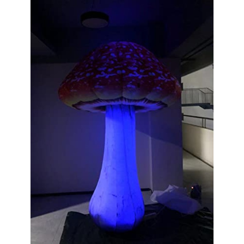 무대, 뒤뜰, 계단, 경로, 안뜰 장식(빨간색, 8.2FT 높이)을 위한 야외 정원 장식 거대한 LED 풍선 버섯