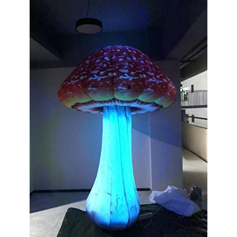 무대, 뒤뜰, 계단, 경로, 안뜰 장식(빨간색, 8.2FT 높이)을 위한 야외 정원 장식 거대한 LED 풍선 버섯