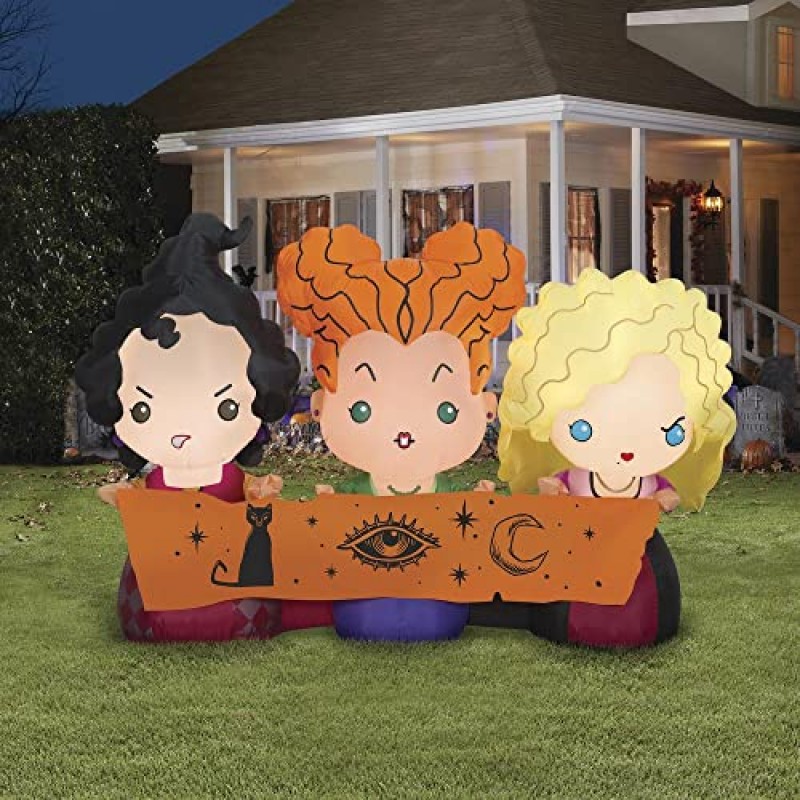 Hocus Pocus Sanderson Sisters 풍선 야외 할로윈 마당 장식, 여러 가지 빛깔의