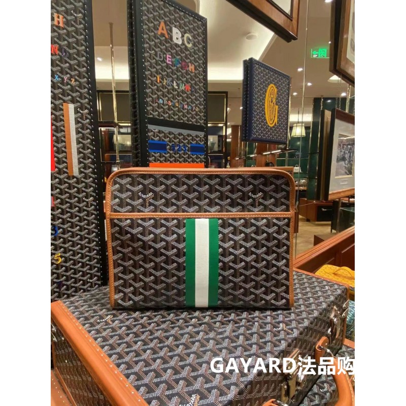 Goyard/Goya 여성용 가방에 적합 Y자형 노안 모두 인쇄된 내부 및 외부 구획 여행용 수납 가방 손 세면도구 가방