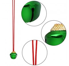 URATOT 24 조각 크리스마스 징글 벨 목걸이 크리스마스 장식 벨 목걸이 크리스마스 휴일 선물 용품에 대한 연결 리본