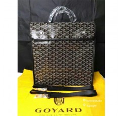 Spot 정품 Goyard Goya SaintLeger 접이식 캔버스 송아지 가죽 백팩 학교 가방 블랙 브라운