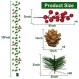 TURNMEON 10 피트 Prelit 발렌타인 데이 화환 30 등 소나무 바늘 붉은 열매 솔방울 배터리로 작동되는 인공 녹지 화환 휴일 벽난로 벽난로 장식 홈 실내 (따뜻한 흰색)
