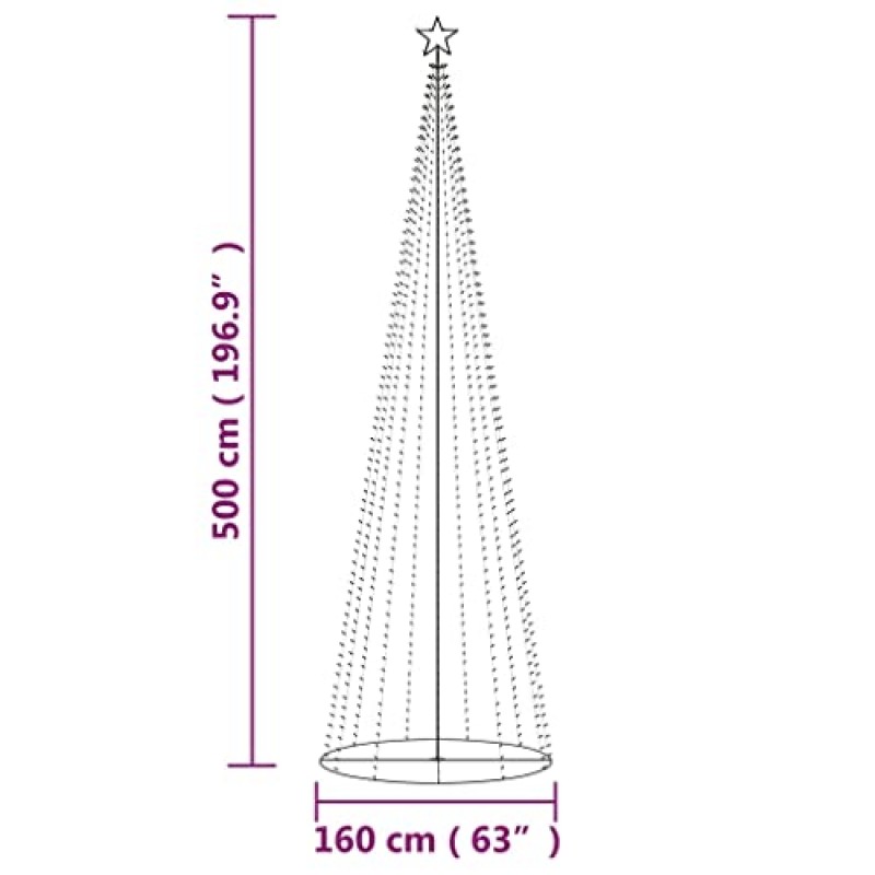 크리스마스 콘 트리 차가운 흰색 732 LED 5x16피트, 크리스마스 장식 크리스마스 조명 화환 크리스마스, 할로윈, 추수감사절, 설날에 적합