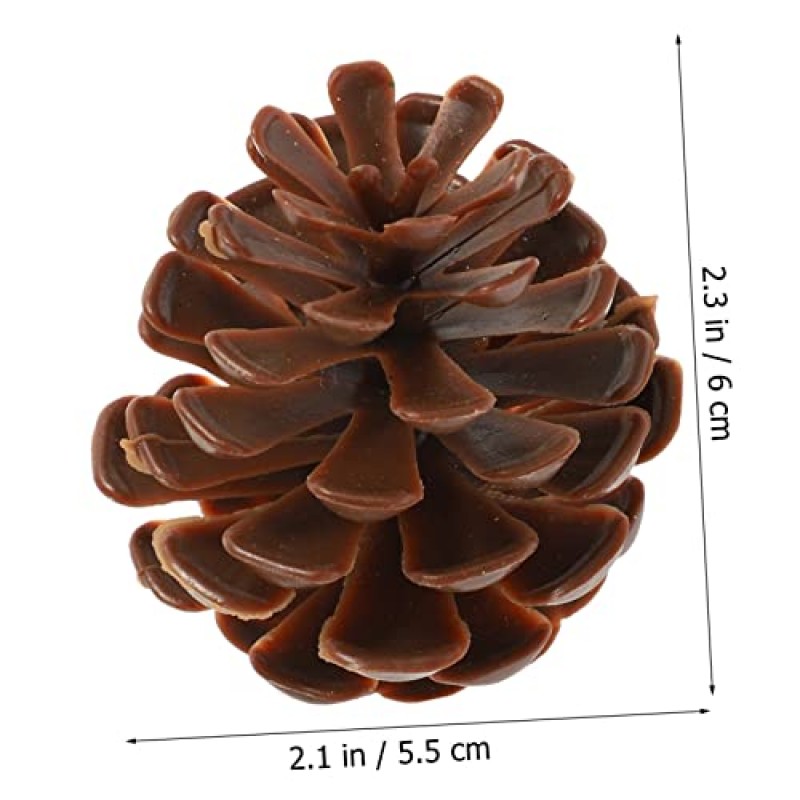 Abaodam 150 Pcs 플라스틱 모조 소나무 콘 꽃 화환 장식 크리스마스 장식 대량 공예 휴일 나무 Pinecone 추수 감사절 파티 호의 교수형 소나무 콘 커피 육즙