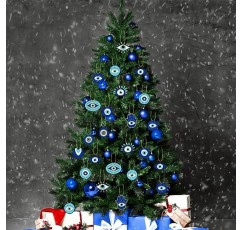Leinuosen 36 조각 크리스마스 트리에 대 한 악마의 눈 장식품 크리스마스 휴일 장식에 대 한 장식품 장식을 매달려 나무 악마의 눈