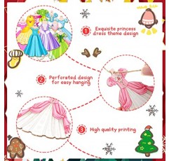 Princess Fit 크리스마스 장식품 24개는 분홍색 크리스마스 트리와 작은 나무 조각으로 장식되어 있으며 소녀를 위한 선물로 크리스마스 파티를 위한 실내 장식입니다.