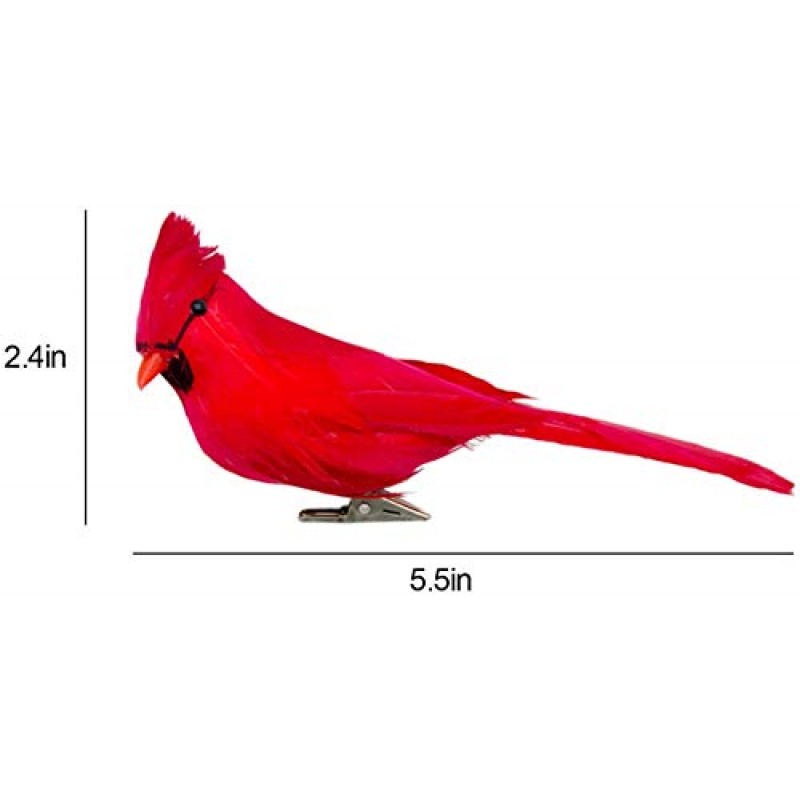 Yistao 레드 카디널스 장식품, 12 팩 5.5