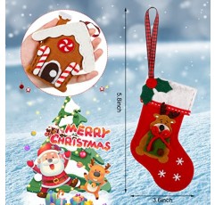 8 조각 3D 크리스마스 트리 장식품 세트, 펠트 크리스마스 산타 엘프 눈사람 사탕 지팡이 장식품, 크리스마스 스타킹, 크리스마스 트리 파티 (산타 클로스)를위한 그놈 펠트 장난감 장식