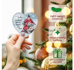[New 2023] 크리스마스 장식품 - 추기경이 나타날 때 천사가 가까이 있습니다 - 빨간색 추기경 장식품 - 크리스마스, 추수감사절, 부활절을 위한 장식 선물 - Pavo가 디자인한 홈 데코