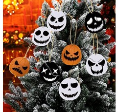 Qiyaz 36 Pcs 나무 크리스마스 트리 장식 호박 구리 매달려 나무 장식 장식 화이트 오렌지 호박 크리스마스 트리 파티 용품