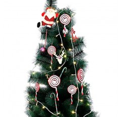 크리스마스 롤리팝 장식 크리스마스 트리 사탕 지팡이 장식 홈 파티를 위한 흰색과 빨간색 장식(12개 조각, 4.92 x 2.97인치, 6.3 x 2.76인치)