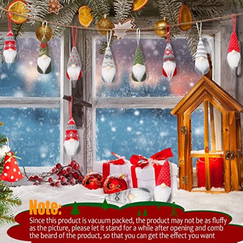 크리스마스 장식품 크리스마스 트리 교수형 격언 장식품 수제 스웨덴 톰테 장식 봉제 스칸디나비아 산타 엘프 교수형 인형 크리스마스 휴일 파티 장식(8개)