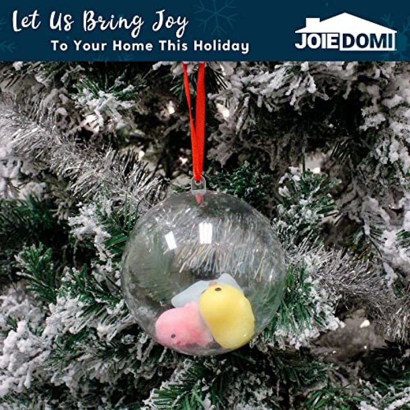 Joiedomi 10 Pcs 명확한 플라스틱 채울 수있는 크리스마스 공 장식품 크리스마스 휴일 실내 및 실외 크리스마스 장식을위한 3.15 인치