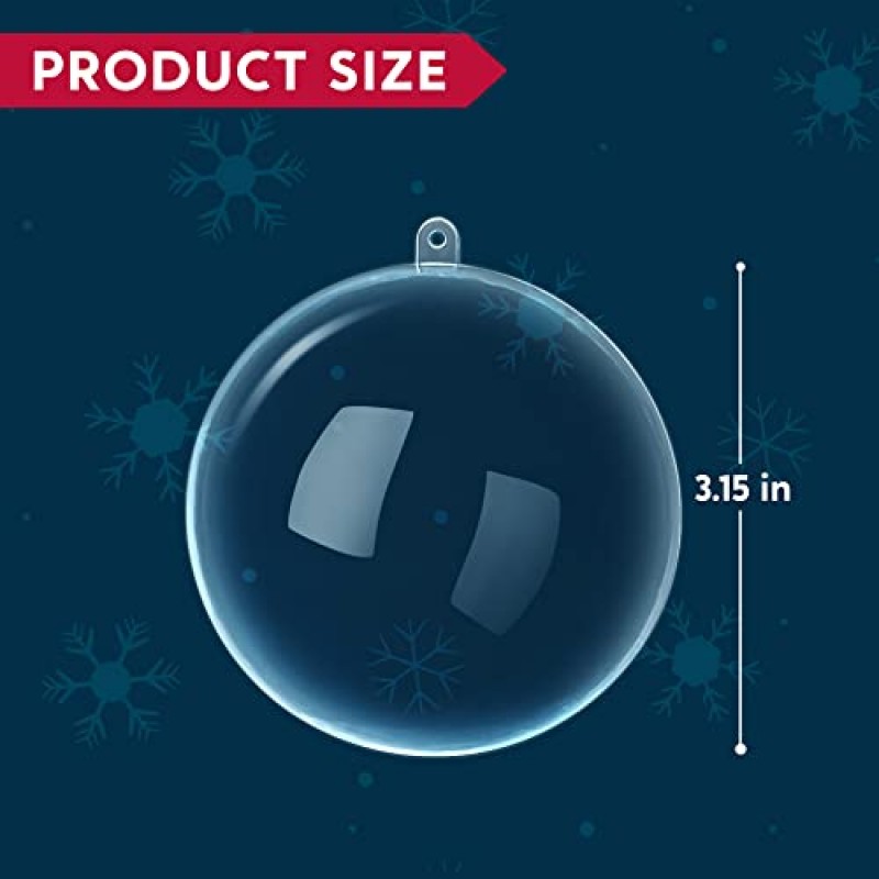 Joiedomi 10 Pcs 명확한 플라스틱 채울 수있는 크리스마스 공 장식품 크리스마스 휴일 실내 및 실외 크리스마스 장식을위한 3.15 인치