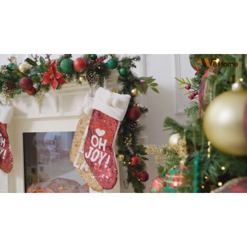 WBHome 70ct 모듬 크리스마스 공 장식품 세트 - 빨간색, 녹색 및 금색, 크리스마스 트리 장식용 비산 방지 장식품 크리스마스 휴일 장식, 후크 포함