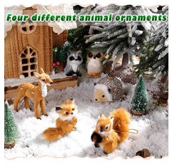WILLBOND 6 조각 봉제 동물, 우드랜드 모피, 모피 동물 크리스마스 크리스마스 트리 장식을위한 장식 매달려