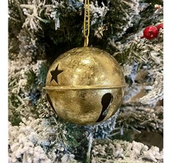오트 장식 징글 벨 크리스마스 트리 장식품, 직경 3.35인치, 6팩(금박) - 클래식 금속 휴일 장식