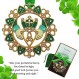 아일랜드 크리스마스 장식품 - 보석과 에나멜로 장식된 금 Claddagh 디자인 - 아일랜드 시가 담긴 선물 상자 - 선물/보관 가방 포함
