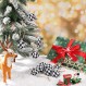 24 조각 크리스마스 버팔로 격자 무늬 공 농가 직물 포장 된 공 크리스마스 공 장식품 버팔로 격자 무늬 공 나무 크리스마스 트리 장식 파티 용품 (검정색 흰색)에 대한 장식품 매달려