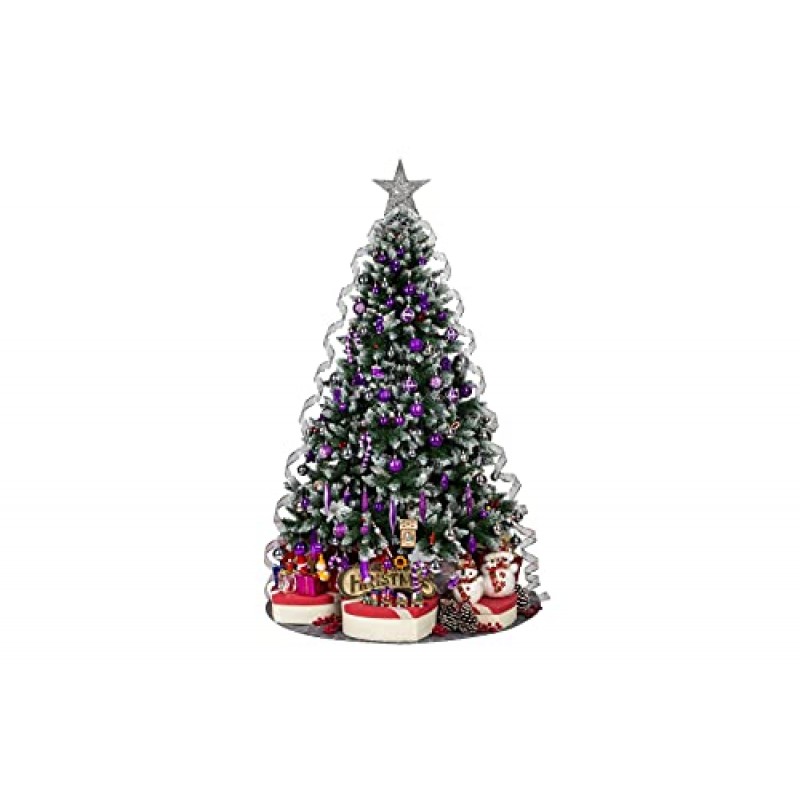 AUXO-FUN 54개 모듬 크리스마스 장식품 트리 장식 싸구려 선물 상자(보라색, 선물 상자)