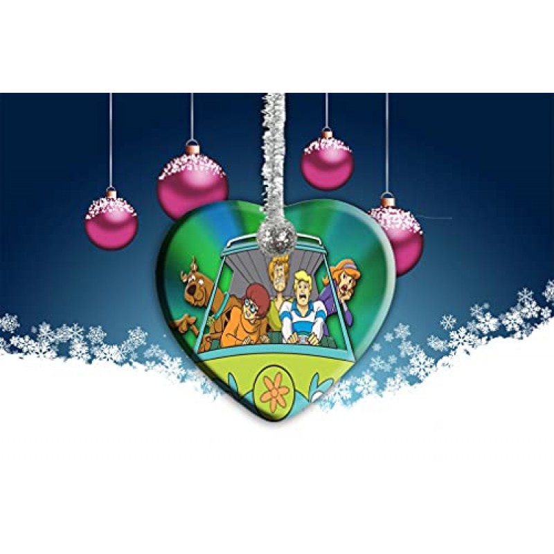 크리스마스 장식품 세라믹 장식품 2022 스위트 하트 장식품 가족 생일 새해 홈 장식 도자기 (Scooby-Doo Cartoon Together)를 위해 크리스마스 트리에 매달려 있음