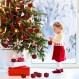24 조각 크리스마스 트리 작은 선물 상자 버팔로 격자 무늬 패브릭 상자 장식 미니 매달려 장식 크리스마스 트리 펜던트 작은 상자 장식 파티 농가 홈 장식 용품 (빨간색과 검은색)