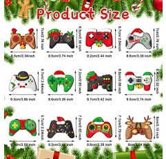 Spiareal 48 조각 크리스마스 트리 장식 나무 비디오 게임 컨트롤러 장식품 매달려 휴일 나무 컷 아웃 공예 용품에 대한 크리스마스 할로윈 파티 장식