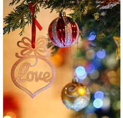 교회 파티 크리스마스 트리, 결혼식 호의, 생일 장식을 위한 48 팩 중공 나무 편지 장식품