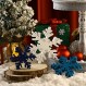 3 조각 크리스마스 나무 눈송이 장식 겨울 나무 눈송이 블록 눈송이 계층화 된 트레이 장식 나무 눈송이 로그인 파티 선반 책상 테이블 사무실 홈 장식 (검정색, 흰색, 파란색, 순수)