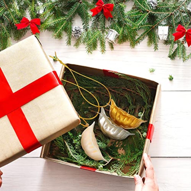 크리스마스 트리, 플라스틱 피에로기 매달려 장식, 크리스마스 트리 장식 휴일 장식을위한 폴란드어 만두 장식을위한 9 조각 음식 장식품