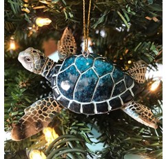 크리스마스 장식품 - 손으로 그린 ​​- 스타킹 스터퍼, 스쿠버 다이버 및 바다 애호가(푸른 바다 거북)