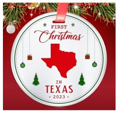 텍사스 2023년의 우아한 요리사 첫 번째 크리스마스 장식 - 크리스마스 휴일 축하를 위한 트리 매달려 TX 연인 장식 - 가족 친구를 위한 축제 장식 장거리 선물