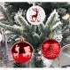 ilauke 크리스마스 장식품 세트, 30Pcs 비산 방지 레드 & 화이트 크리스마스 공 장식품 엘크 눈송이 소나무 패턴 (2.36 "/6cm)을 포함한 전통적인 크리스마스 트리 장식품