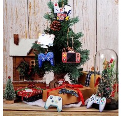 27 PC 크리스마스 비디오 게임 컨트롤러 비디오 게임 장식품 목조 게임 시스템 컨트롤러 게임 교수형 태그 장식품 크리스마스 트리 장식품 비디오 게임 크리스마스 파티 (멋진 스타일) 세트
