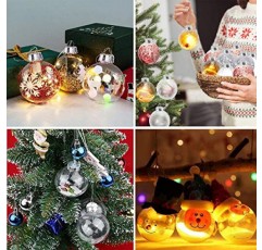 15 Pcs DIY 분명 채울 수 있는 크리스마스 장식품, 크리스마스, 할로윈, 생일, 웨딩 장식, DIY 공예품 장식(60 mm)을 위한 2.36인치 투명한 비산 방지 플라스틱 크리스마스 장식 공
