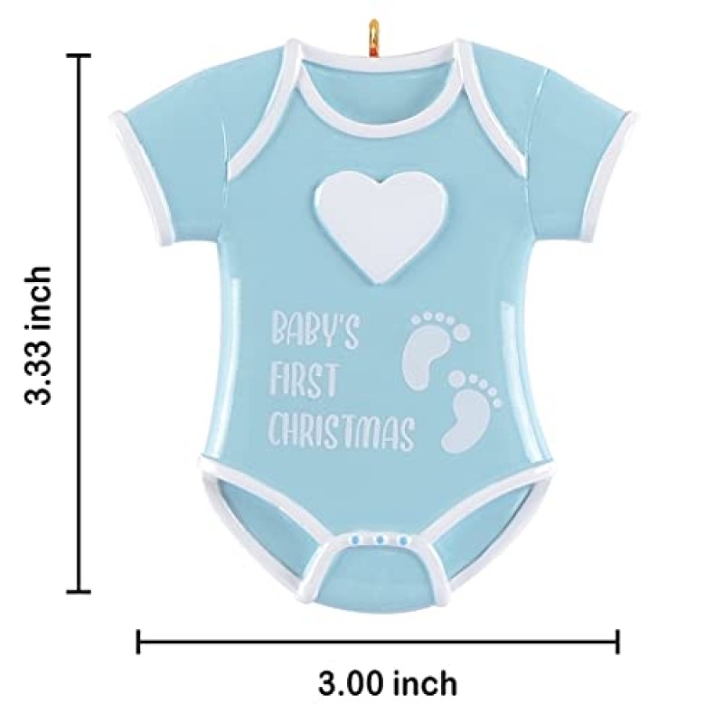 아기의 첫 번째 크리스마스 장식품 2023 - 맞춤형 남자 아기 크리스마스 장식품 - 크리스마스 트리 장식을 위한 핑크색 남자 아기의 올인원 장식품