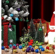 80 Pcs 크리스마스 공 미니 반짝이 공 여러 가지 빛깔의 크리스마스 공 장식 크리스마스 공 트리 장식 크리스마스 트리를위한 미니어처 공 웨딩 파티 휴일 장식, 8 가지 색상 (반짝이 공)