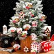 27 Pcs 크리스마스 장식품 나무 놀이 카드 데크 나무 게임 장식품 크리스마스 트리 장식 매달려 장식품에 대 한 11.8 인치 실버 밧줄과 흰색과 빨간색 매달려 장식