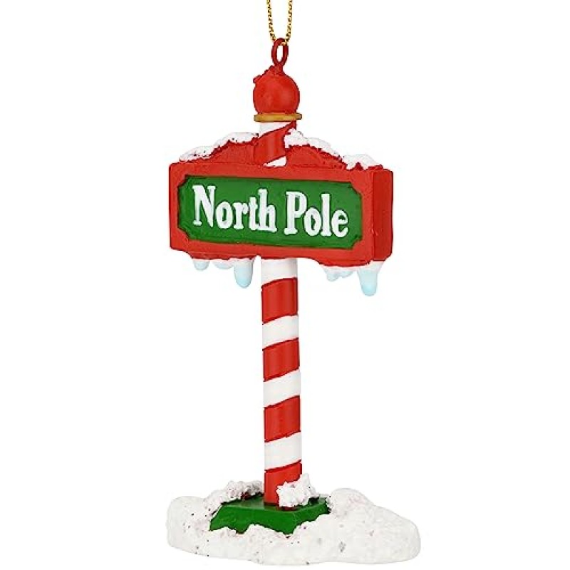 Tree Buddees The North Pole Sign Covered in Snow 크리스마스 트리 장식품