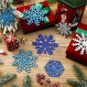 48 조각 크리스마스 반짝이 눈송이 장식품 나무 눈송이 매달려 장식품 크리스마스 트리 창 홈 겨울 파티 장식, 6 스타일에 대한 블루 실버 눈송이 모양의 장식